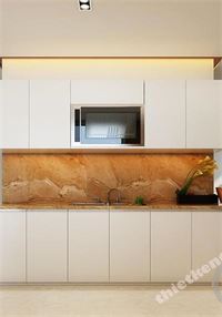 Tủ bếp đẹp gỗ công nghiệp Acrylic hiện đại - Mẫu 001